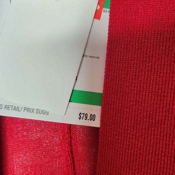 NWT Kasper Red Holiday Knit Open Front Cardigan Size Large - Picture 4 of 6